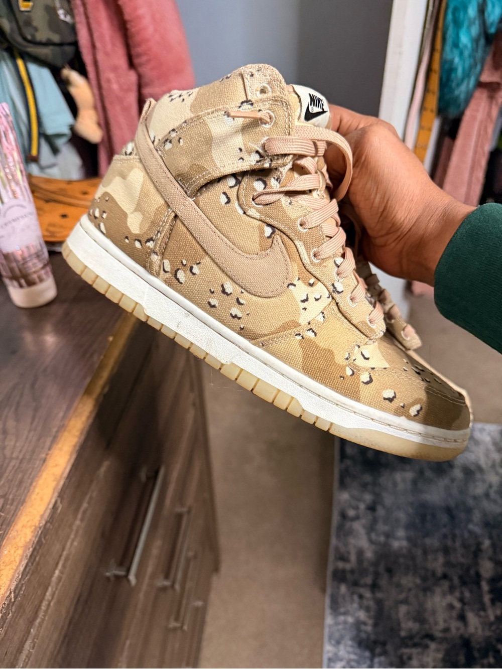 Nike High-Top Sneakers in Desert Tan Camo